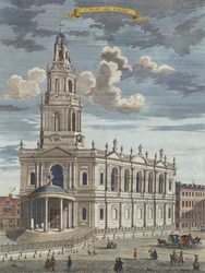 St. Mary le Strand, uit Een Boek van de Uitzichten van de Opmerkelijke Plaatsen in en rond de Stad Londen, c.1700